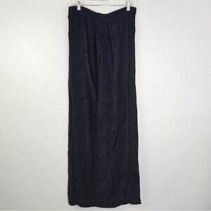 Vtg Alexie Black Maxi Long Elastic Waist Lightweight Flowy Skirt